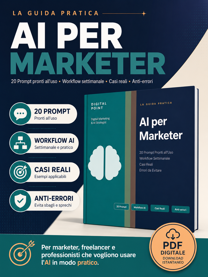 Usa l’AI ogni giorno nel tuo marketing senza perdere ore a scrivere prompt da zero